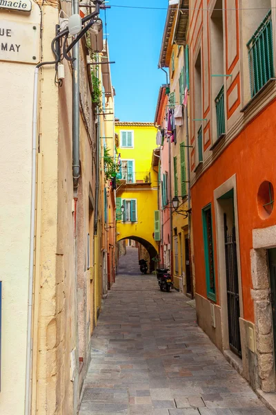 View of streets. Villefranche-sur-Mer, Nice, French Riviera. — Stockfoto