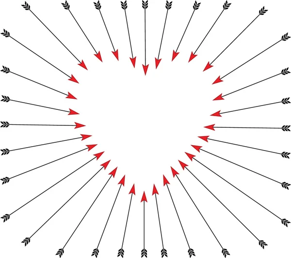 Enrouler les flèches autour d'un chemin de coeur — Image vectorielle