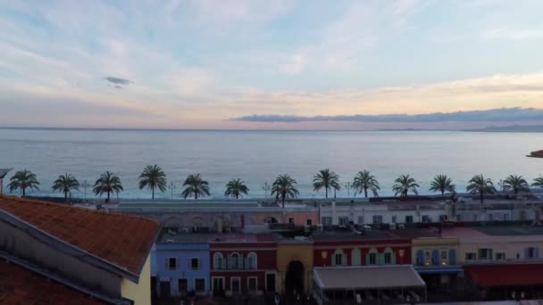 Wybrzeża i plaży ze starego rynku w Nicei — Wideo stockowe
