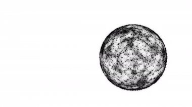 Kaotik hareketli nokta ve çizgilerden soyut geometrik kompozisyon şekil yerleştirilir bir gölge 4k dökümleri