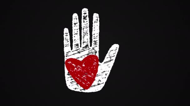 peint à la main avec de la craie, animation dessinée à la main 4K 