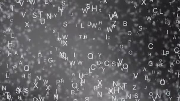 Composition abstraite à partir de lettres mouvantes chaotiques sont placés dans une forme et jeter une ombre 4K — Video