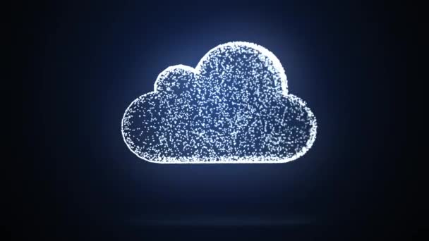 云存储从点线缓慢移动，网络概念从多个主机和通信 4 k — 图库视频影像