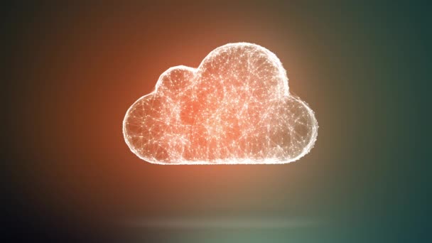 Cloud lagring från prickar en linjer långsam rörelse, nätverk uppfattning från en mångfald av värdar och kommunikation 4k — Stockvideo