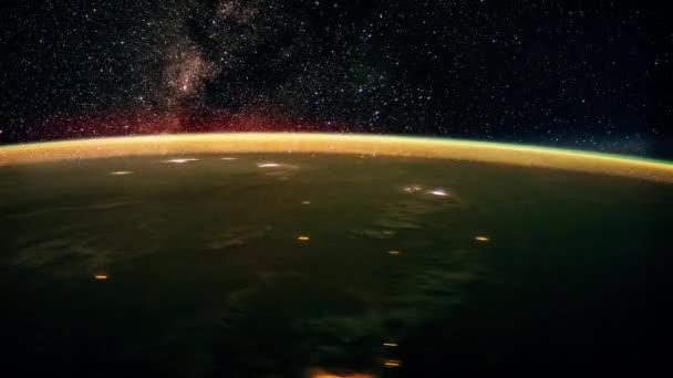 Vista sobre la Tierra desde el espacio — Vídeo de stock