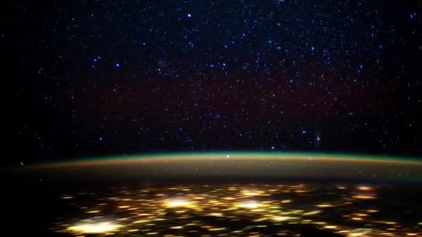 Vista sobre la Tierra desde el espacio — Vídeos de Stock