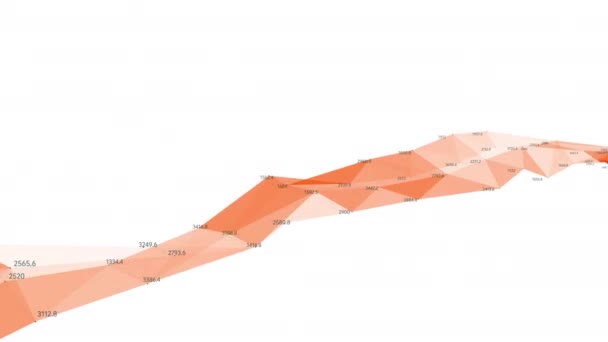 Superficie mobile caotica di triangoli con numeri — Video Stock