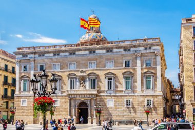 Gothic quarter, Carrer del Bisbe, Catalonia, İspanya.