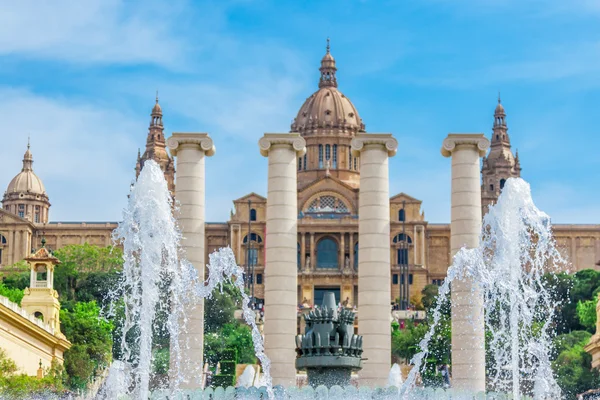 Nationalmuseum in barcelona, placa de espanya — Stockfoto