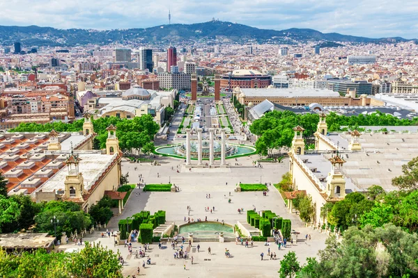 바르셀로나 관광 명소, 플라자 드 스파 나, 카탈로니아, 스페인. — 스톡 사진