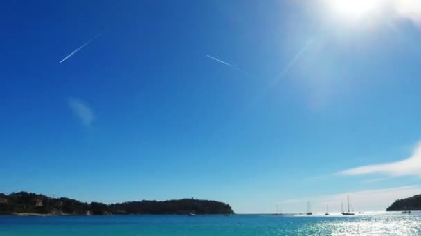 Niza, Francia - 1 de marzo de 2016: Paralaje con presentación de diapositivas de transición, mi foto y video timelapse de atracciones de Niza y provincia Costa Azul región y el campo, costa con yates, paseo marítimo . — Vídeos de Stock