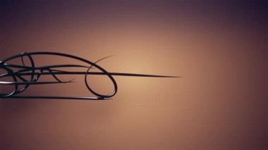 degrade arka plan, siyah renkli ve çelik stil 4 k organik halatlar salladı