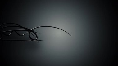 degrade arka plan, siyah renkli ve çelik stil 4 k organik halatlar salladı