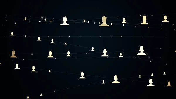 Connected avatars of men and women — Stock Photo, Image