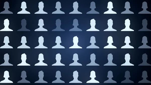 Connected avatars of men and women — Stock Photo, Image