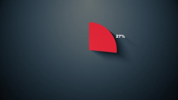 Gráfico de pastel indicado 50 y 50 por ciento, diagrama para presentación . — Vídeo de stock