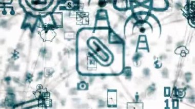 şeylerin Internet, düzensizce yavaş hareketli arka plan şeyler bağlı.