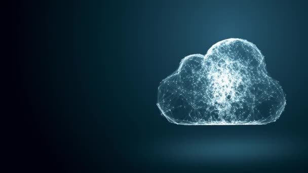 Cloud computing-től kaotikusan lassú mozgó kapcsolódó pontokat, cloud technológia, cloud tárolás, tárgyak internete — Stock videók