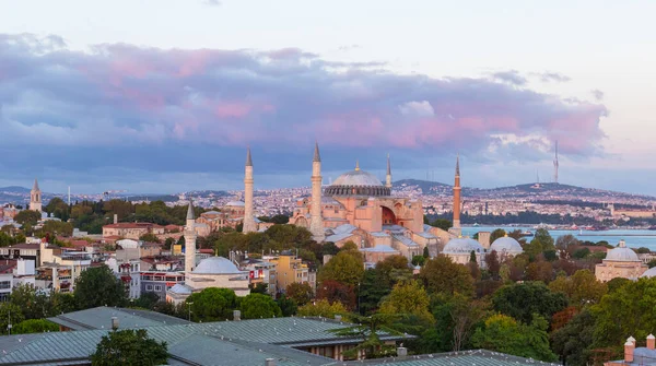 Αγία Σοφία Φθινόπωρο Σούρουπο Κωνσταντινούπολη Τουρκία — Φωτογραφία Αρχείου