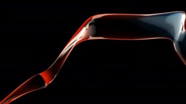 Sıvı camın 3D soyut animasyonu, 4K arkaplan