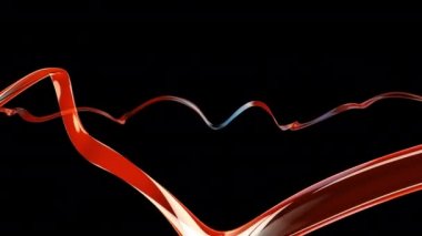 Sıvı camın 3D soyut animasyonu, 4K arkaplan