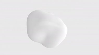 3D sıvı beyaz yüzey süt gibi, 4K küre zekasının soyut animasyonu