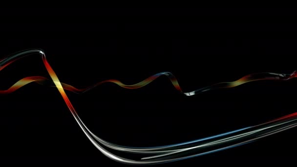 Abstract 3D animation of liquid glass object isolated on black background — Stock Video
