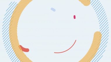 Başlıklar veya giriş için yer değiştirme efekti olan dairelerin soyut deseni