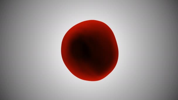 Superfície esférica vermelha ondulada, metamorfose de forma amorfa — Vídeo de Stock