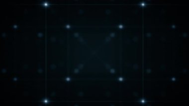 3D seamless animation of connected flickering lights with depth of field
