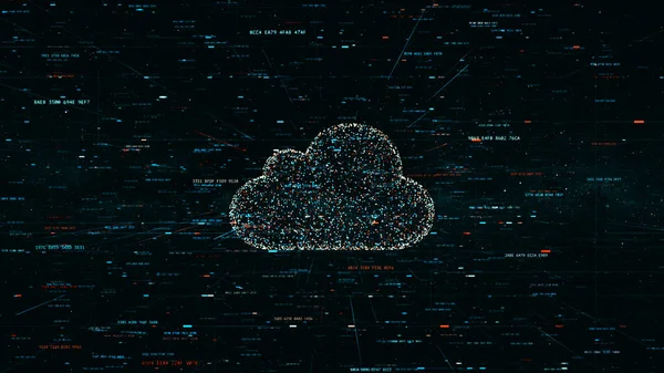 Ilustración Símbolo Tecnología Nube Mundo Digital Moderno Con Códigos Hash —  Fotos de Stock