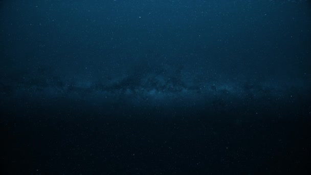 Cielo nocturno con muchas estrellas brillantes y vía lechosa, animación de fondo — Vídeo de stock