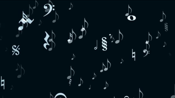 White musical notes — Wideo stockowe