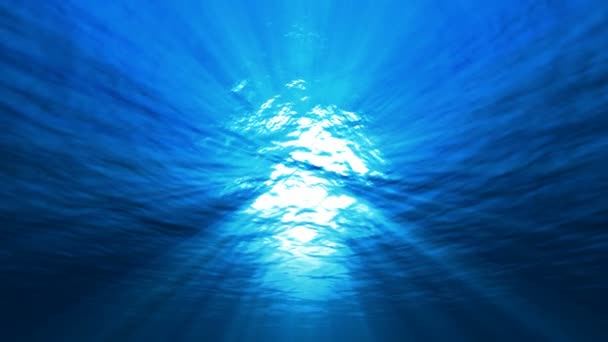 Napsugarak a víz alatt — Stock videók