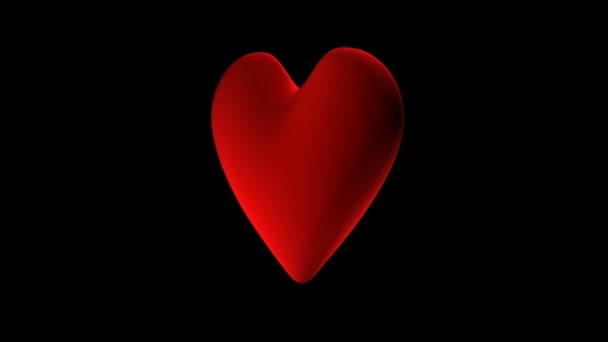 Coração vermelho a girar — Vídeo de Stock