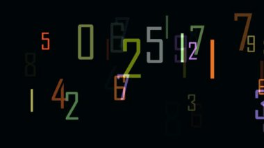 siyah arka plan üzerinde solmaya numaraları