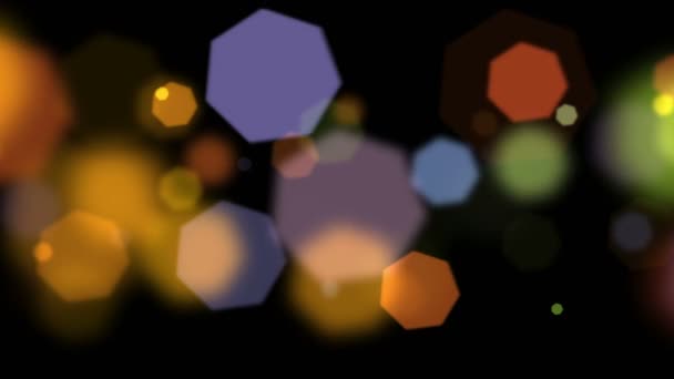 Colorful hexagon bokeh — Stock Video