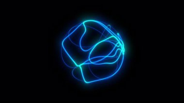 Parlayan küre yüzeyinin metamorfozu, küresel genişleme, gelecekteki 4K şeklinin soyut animasyonu