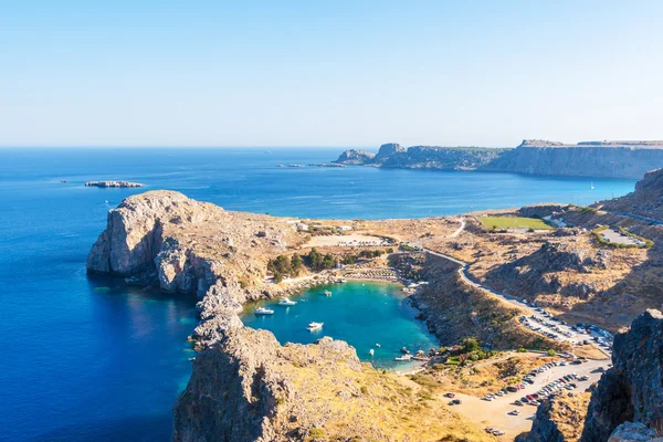 Görögország utazás 2015-ig Rhodos island, Lindos, — Stock Fotó