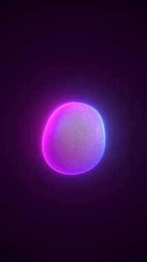 İlerleme animasyonu üreten yapay zeka, 4K soyut dinamik üç boyutlu dalgalı ışıltılı form, soyut dikey animasyon