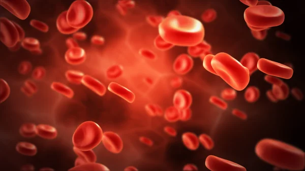 Streaming blood cells in vein — Stock Photo, Image