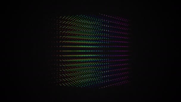 Cube box dot particle design — Stock Video