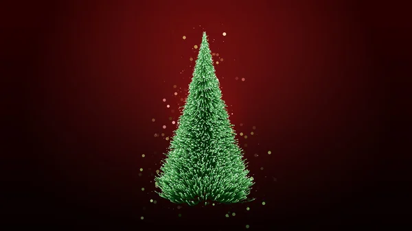 Zářící zelený vánoční strom se leskne — Stock fotografie