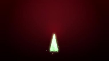 büyüyen ve pırıltılar döngü 4 k ile yeşil bir Noel ağacı döndürme