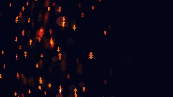 Zeitlupe der verschwommenen und leuchtenden kleinen Weihnachtsbäume — Stockvideo