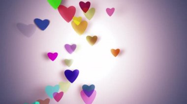 Ağır çekim hearts derinlik-in tarla, Sevgililer günü arka plan ile. 4k