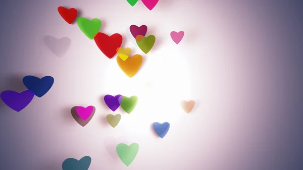 Hearts with depth of field, Valentine Day background — Stock Photo, Image