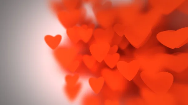 Hearts derinlik-in tarla, Sevgililer günü arka plan ile — Stok fotoğraf
