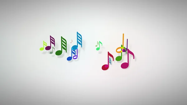 Slow motion av musikaliska noter med skärpedjup — Stockfoto