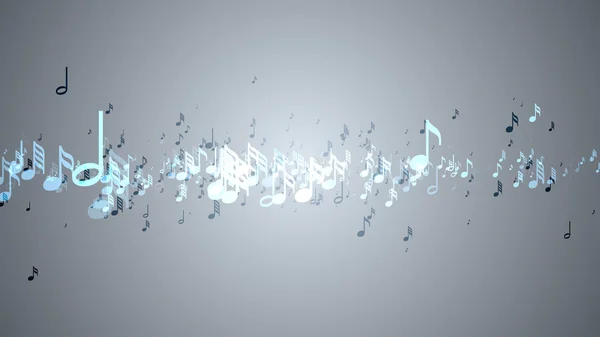 Slow motion of the musical notes with depth of field — Stock Photo, Image